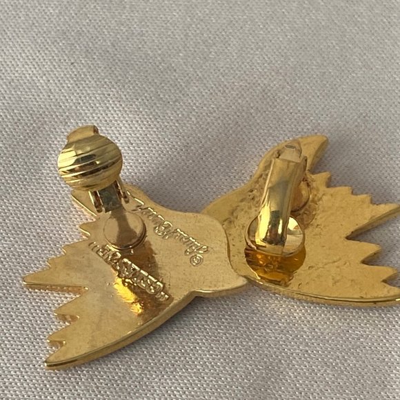 Vintage LAUREL BURCH Earrings Celeste Birds Clip on Earrings - Picture 4 of 6